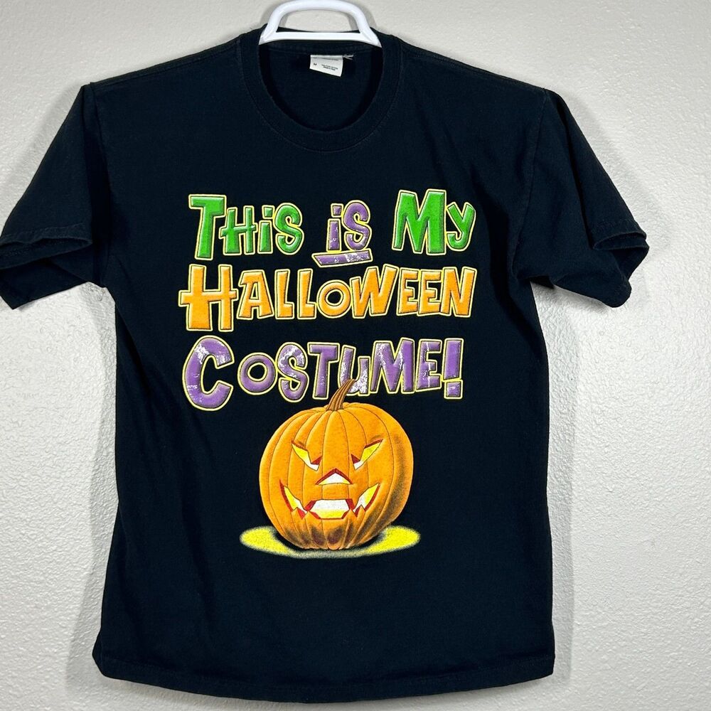 This Is My Halloween Costume T-Shirt Mens M Black Pumpkin Graphic Short Sleeve